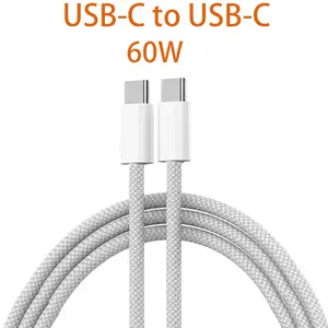 60W USB-C to USB-C Fast Charging Cable, Metal Spring Tube Anti-Bite & Anti-Tangle Cord, Super Bend-Resistant Type-C Charger Cable for iPhone 15/16 Series, Samsung Galaxy, Pixel, iPad Pro