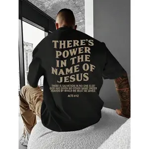 There Is Power In The Name Of Jesus Graphic Unisex T Shirt Vintage Streetwear Casual Crewneck Short Sleeve Faith Christian Gift Outfit Tshirt