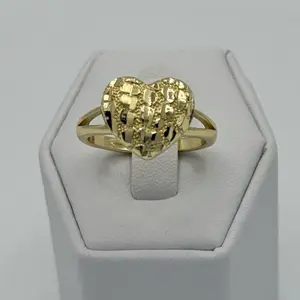 14K Laminated High Quality Nugget Heart Ring Size Adjustable 3 Layers Real 14K Gold Stainless Steel Water Resistant Daily Use