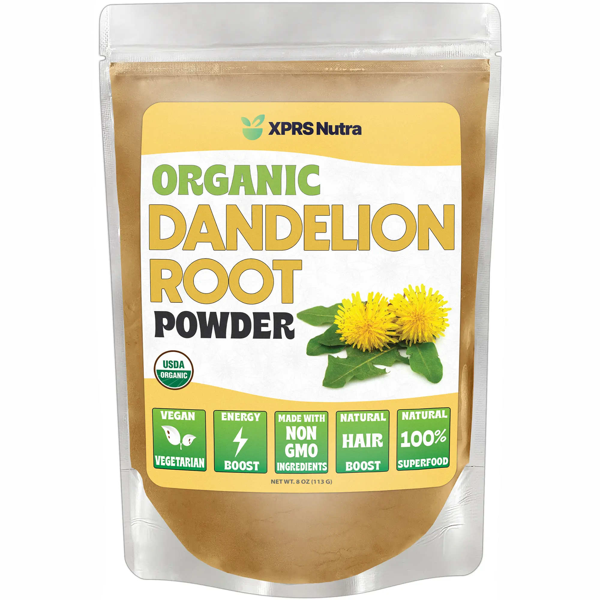 XPRS Nutra Organic Dandelion Root Powder Edible Supplement XPRS Nutra Organic Dandelion Root Powder Edible Supplement