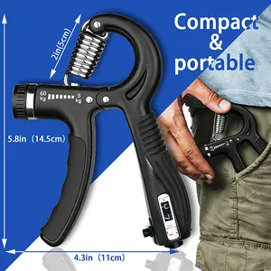 Adjustable Hand Grip Strengthener (5-60kg) with Mechanical Counter – Forearm, Wrist & Finger Strength Trainer for Athletes, Musicians & Injury Recovery
