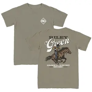 Riley Green Damn Country Music Tour 2025 Two Sided T-Shirt - Vintage Cowboy Fan Gift
