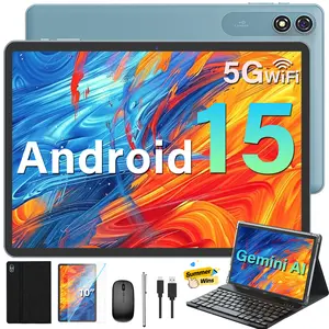 【DealsForYouDays FathersDayGift】2026 Relndoo Android 15 10.1 inch Tablet, 2.4G/5G WiFi, New Set with keyboard, Case, Mouse, Nice Father's Day Gift Bundle