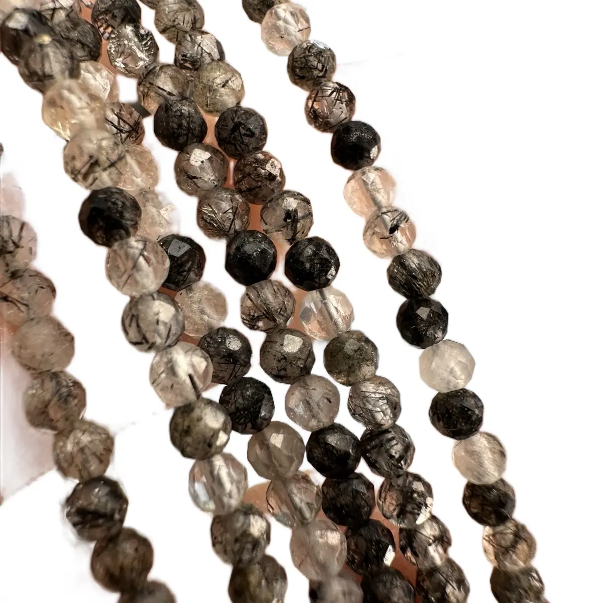Natural Faceted Black Tourmalated Quartz Necklace for Women