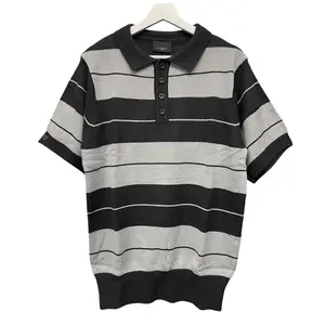 Men's Charlie Brown Shirt Short Sleeve Knit Stripe Polo