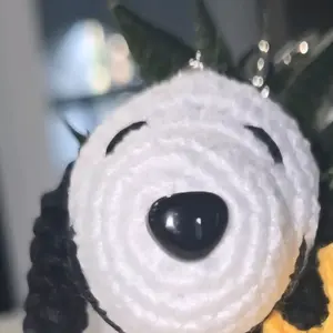 Cute Crochet Dog Keychain - 100% Cotton, Handmade, Classic Design, Ideal for Footwear and Shoe Accessories Soft