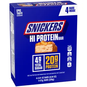 SNICKERS HI PROTEIN BAR ORIGINAL 4CT, 20G PROTEIN Snack