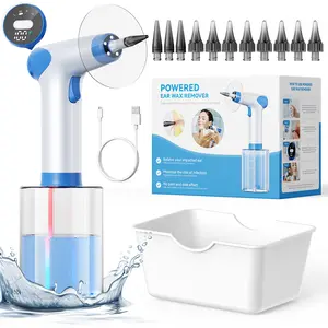Earwax Removal - Electric Ear Irrigation Kit with 4 Pressure Modes, Ear Cleaner with Camera, Earwax Removal Kit for Daily Cleaning-Blue
