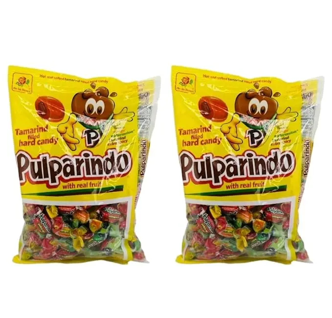 De La Rosa Pulparindo Hard Candy Mango, Watermelon,Tamarind and Extra Spicy Flavour 68 counts pack of 2