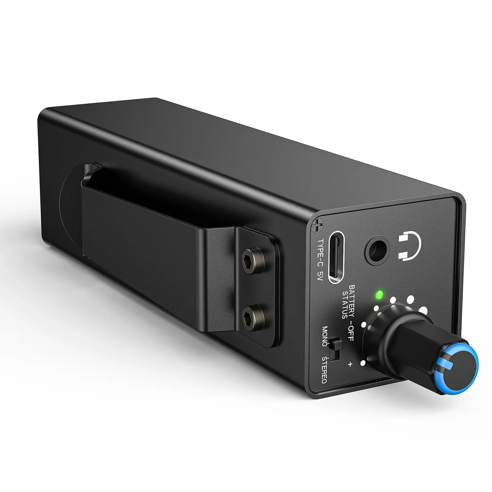 LEKATO in-Ear Monitor Amplifier, 16-Hour Rechargeable IEM Amp, Locking XLR/TRS Input, Mono/Stereo Switch, for Vocalists, Drummers, Keyboardists, Stage & Studio P30