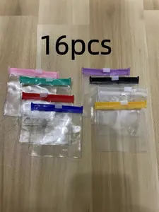 8/16pcs Reusable Zipper Multipurpose Storage Bags, Zipper Pouches, 8 Colors, Transparent Travel Organizer, Lightweight Portable, Ideal for Small Items, Jewelry, DIY Beads