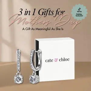 McKenzie 18k White Gold Plated Drop Dangle Earrings with Simulated Diamond Crystals