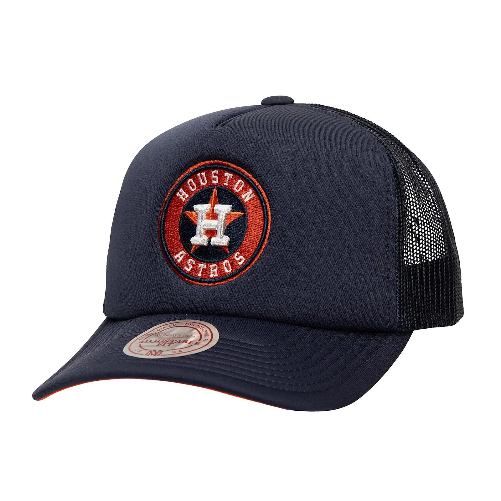 Houston Astros Navy Evergreen Trucker Snapback Hat MLB Throwback Cap Adjustable Fan Gear Mitchell & Ness