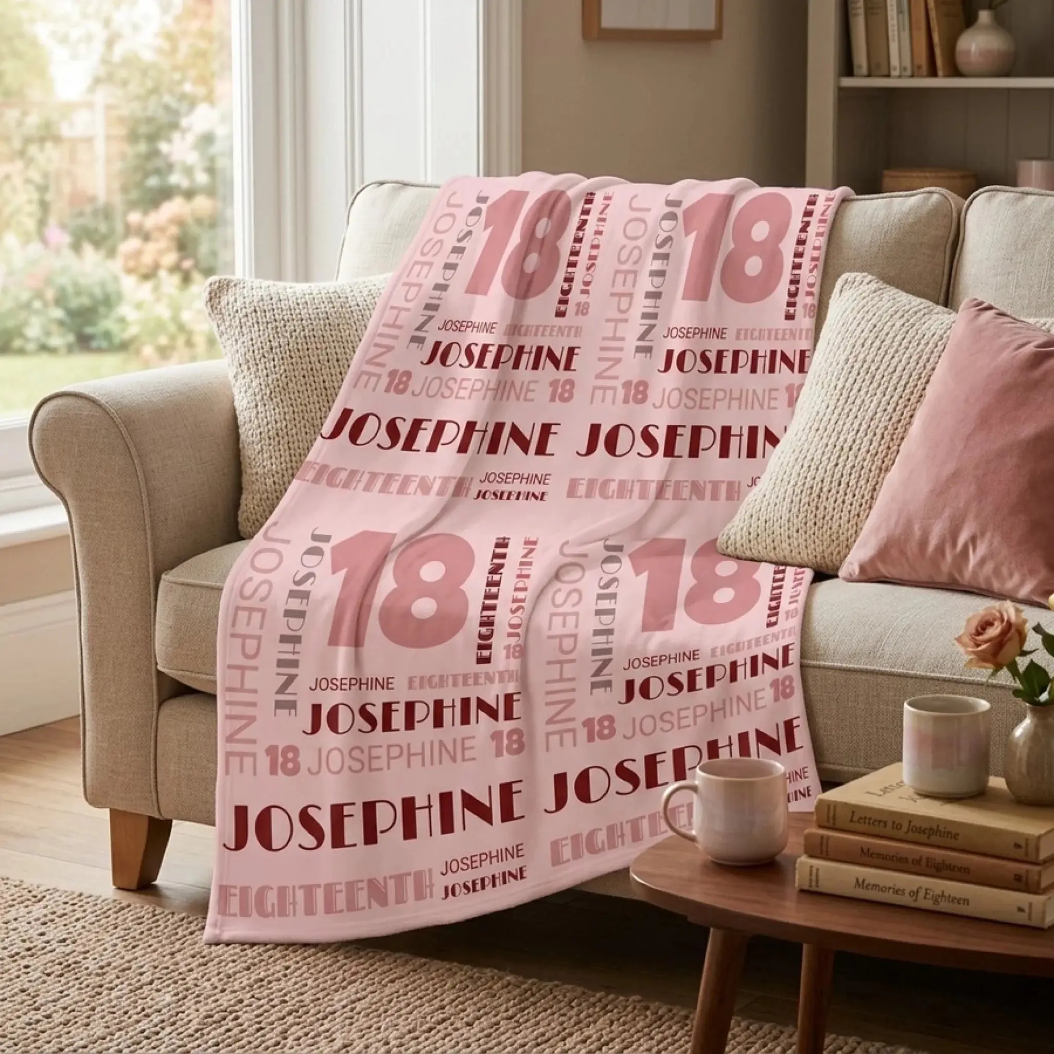 Sherpa Fleece Multifunctional Blanket - Oversized, Name Print, Personal Photo, Soft Warm Throw for Birthday Gift Ideas, Customizable Gifting