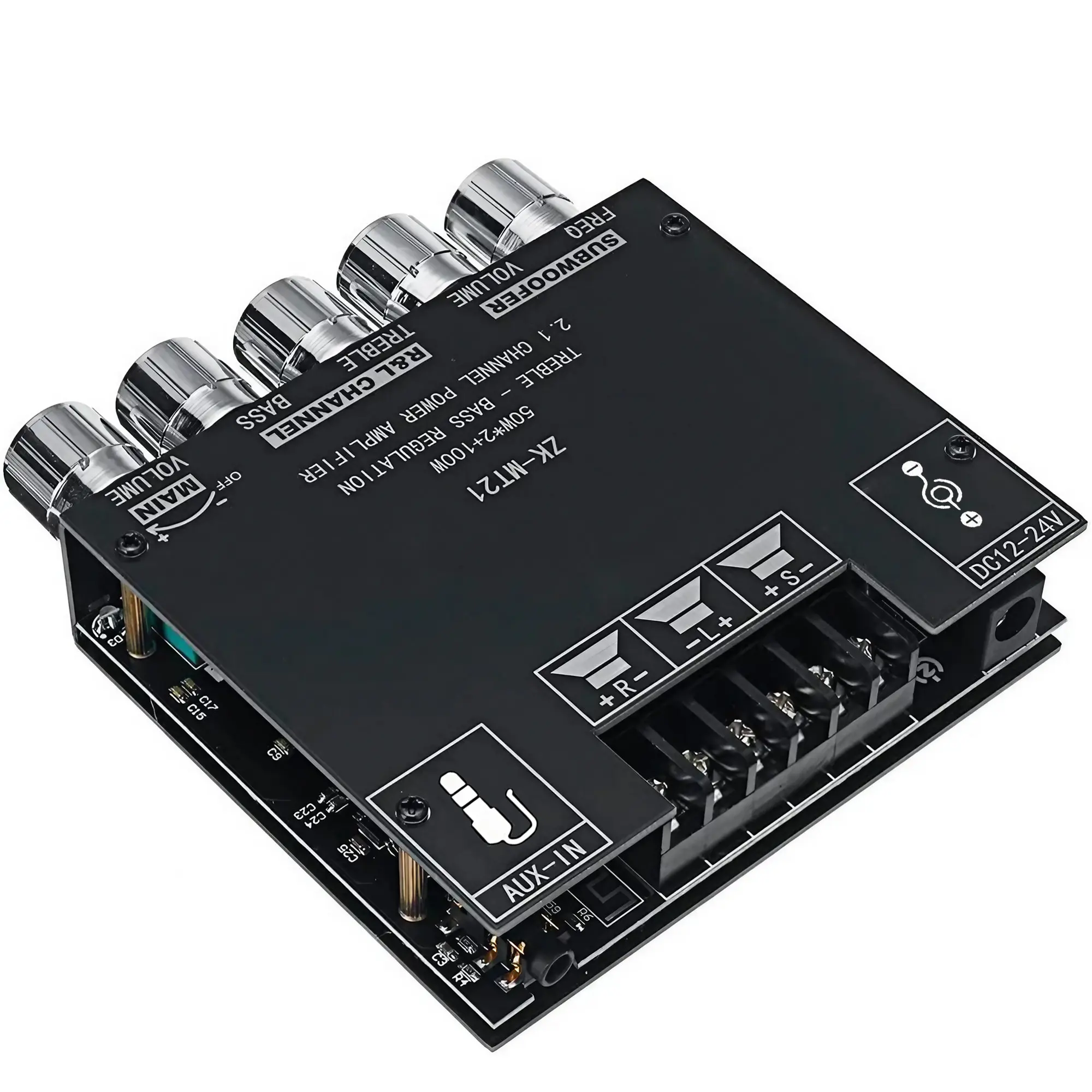 Bluetooth Audio Amplifier Board, Bt Amplifier Board, Power Amplifier Module, 2.1CH 50W+100W Bluetooth Amplifier Board, Hi-Fi Audio with Bass Treble Control, DIY Home Theater Speaker System, Wireless Subwoofer Output Stereo Digital AMP