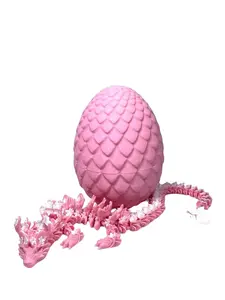 Cherry Blossom with Dragon Egg, 3D Articulated  Pink and White Dragon, Fidget ADHD Sensory Dragon