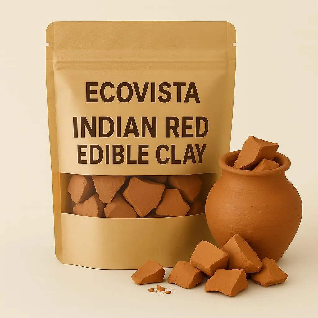 Indian Red Edible Clay Baked Pot Broken Pieces | Natural Terracotta Clay for Eating, Detox, Minerals & Traditional Use | 4oz