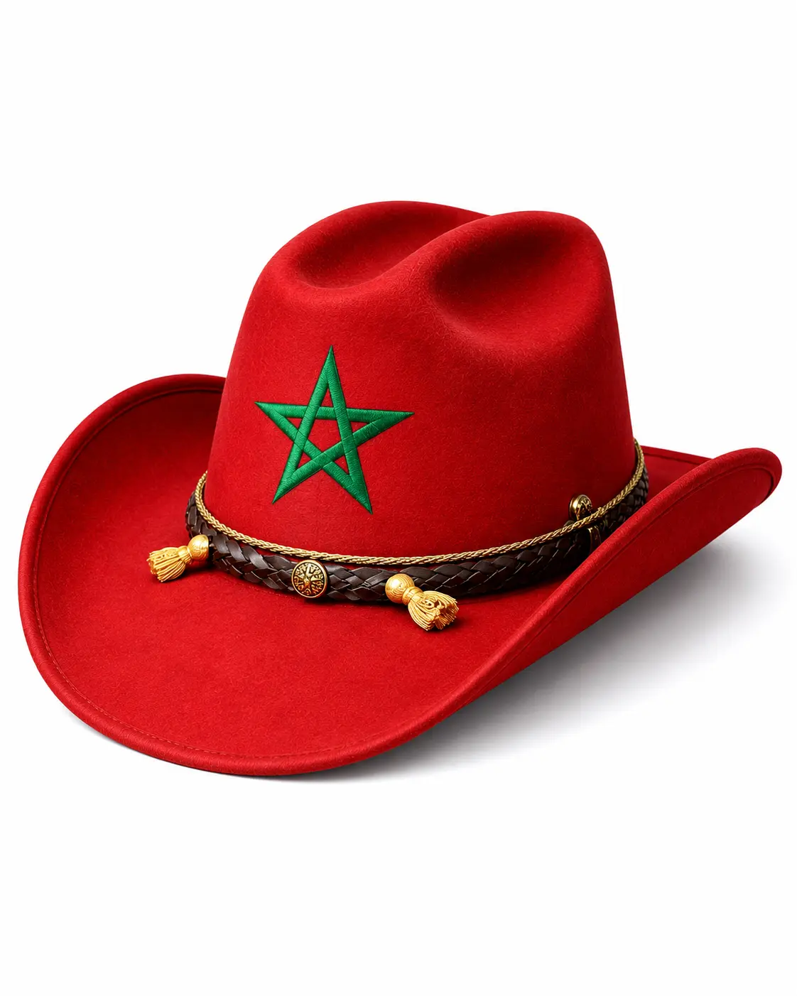Cowboy Hat, Moroccan Themed, Fan-Inspired Design, Lightweight, Limited Drop Accessory for Party Use, Premium Finish With Detailed Accents, Unisex