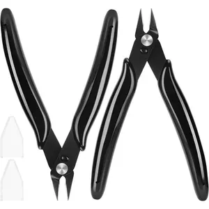 5 Inch  Wire Cutters, 2 Pack Precision Flush Cutters,  Zip Tie , Small Flush Cut Pliers for Crafting, Floral,  Print,  Making, Plastic Models, Electronics