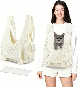 Pet Carrier Backpack, Adjustable Pet Front Cat Dog Carrier Backpack Travel Bag for Small Medium Dogs Cats and Rabbits, Safety Strap with Removable Bottom Plate for Camping Hiking Traveling