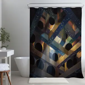 MWW C1SC7174YD0Q6D Fitting Modern 71x74 in. Pipe Dream Yellow Polyester Shower Curtain, Bathroom Home Decor, Ideal Gift with Hooks