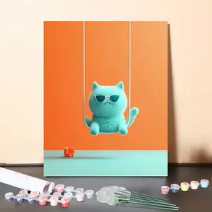 DIY Malen nach Zahlen Set-"Coole katze"