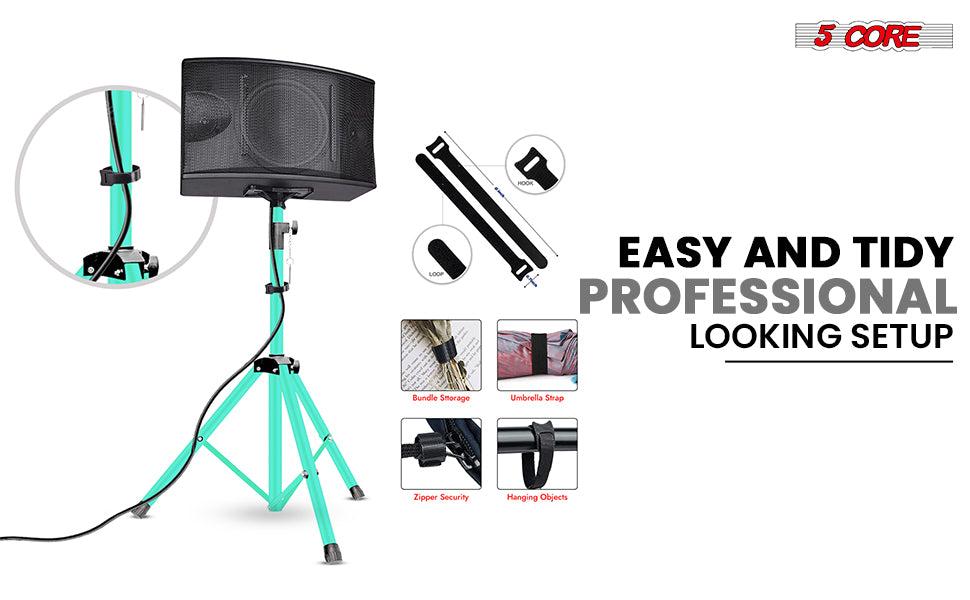 5 Core Speaker Stand Tripod Pair Heavy Duty Adjustable 54" Universal Mount for PA DJ Studio w Bag