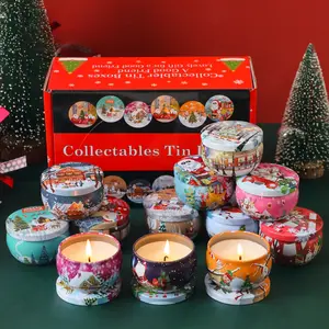 12 Piece Set Of Christmas Candle Gifts, Scented Canned Candles, Home Fragrance, Home Aromatherapy Candles, Stress Relief, Bathing, Yoga, Christmas Gifts