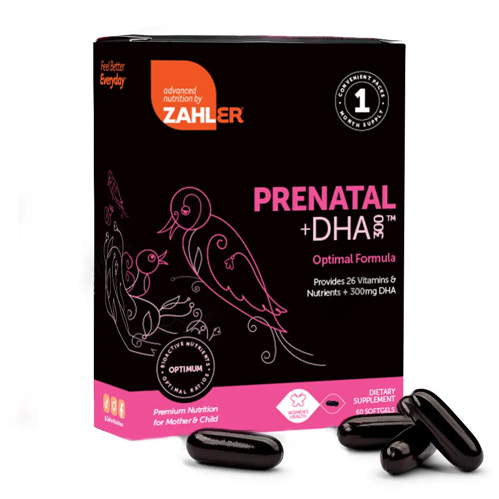 Zahler Prenatal Vitamins with DHA & Folate – Prenatal Multivitamin Softgels with Iron, Choline & Lutein – Kosher Prenatal Supplement – 60, 120, 180 Softgels Option