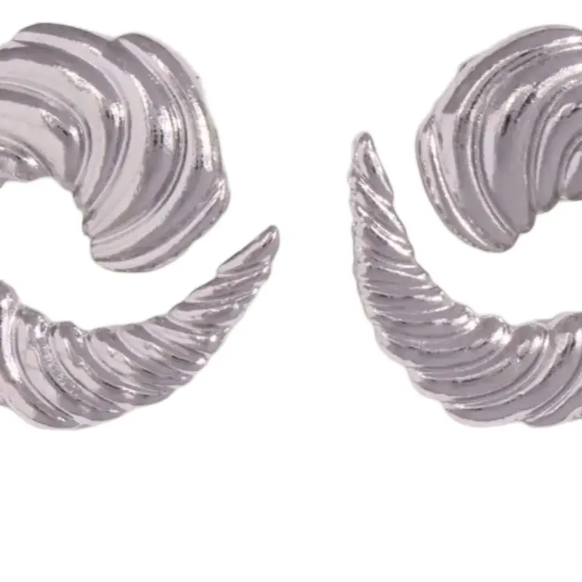 Spiral Silver Earrings with Exaggerated Design