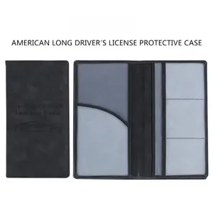 Premium PU Leather Slimfold Driver's License Protective Case - Magnetic Fit Car Truck Auto Glove Box Document Organizer Wallet