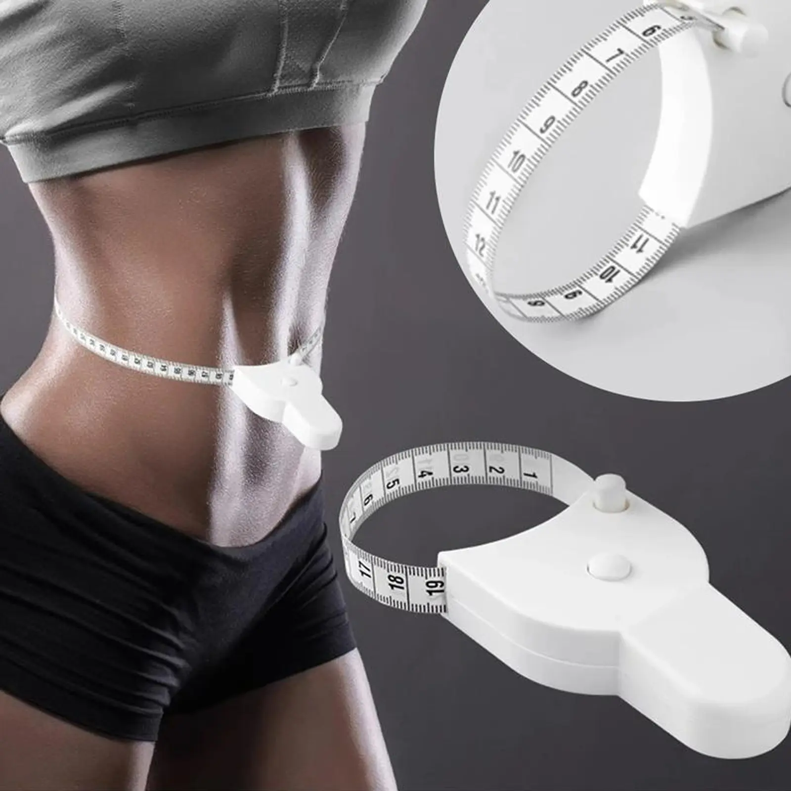 Retractable Fabric Tape Measure - 150cm 2-Sided Portable Tailor Measuring Tape for Sewing, with Accurate Sizing, Lock Pin, Lock Button, Push-Button Retraction, Waist Tracking Tool