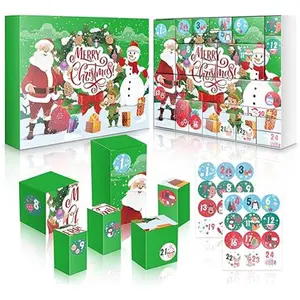 2025 Christmas Advent Calendar Box Set DIY - 24 Days of Surprise Gift Boxes to Fill for Kids, Family & Friends - Green