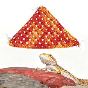 Reptile Triangle Hammock, Mesh Swing Toy, Pet Climbing Net for Lizards, Snakes, Frogs, Small Pets, Ideal Play Equipment