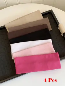 Solid Color Hair Band, High Stretch Hair Band for Women & Girls, Sweat Absorbing Hair Band for Gym Workout Running, Fashion Hair Accessories for Daily Wear, Elastic Headband