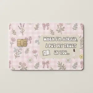 Bible verse Credit Card Skin - pink Credit Card Sticker | Waterproof Vinyl Card Skin | Aesthetic Card Cover