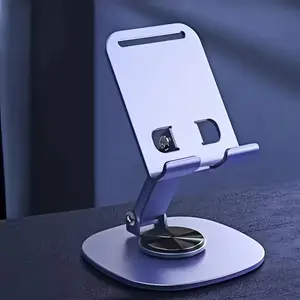 Adjustable Desktop Phone Holder, Foldable CellPhoneStand, Durable Stable Phone Rack forCellphone Tablet  Suitable for office use and casual home use Compact Violet