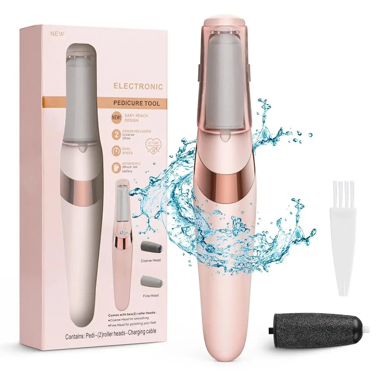 NexMart Electric Feet Callus Remover,Portable Electronic Foot File Pedicure Tools,Waterproof Foot Scrubber File,Pedi Foot Care for Dead,Hard Cracked Dry Skin Manicure Nail Nail Care Cutics Nail Art|Summer vibes