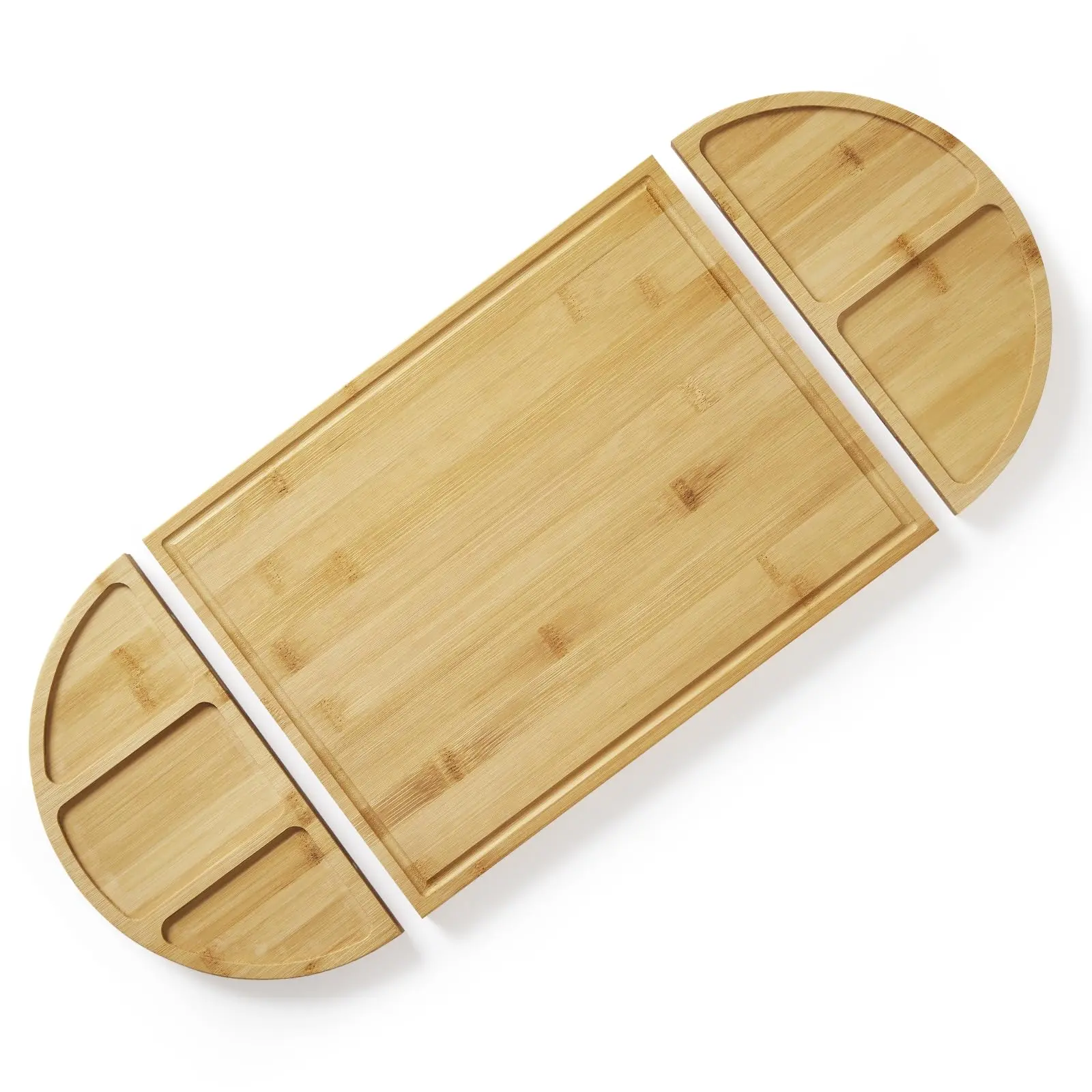 GARVEE Set of 3 Magnetic Cheese Boards, Wooden Cutting Board, Bamboo Cutting Board Set with Deep Juice Grooves, Large Cheese Tray for Kitchen, Party, Wedding