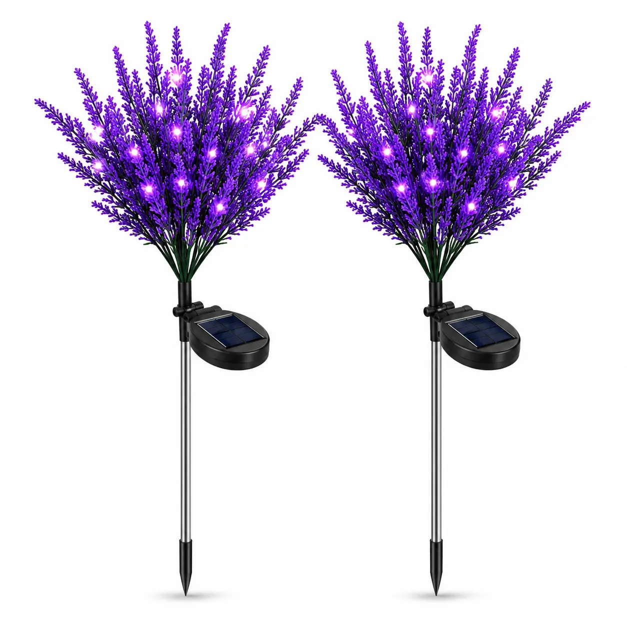 2/4-Pack Outdoor Solar Lavender Lights, IP65 Waterproof Purple Garden Flower Pathway Lights for Yard, Patio & Landscape Decor, Water Resistant, Solar Landscape Lighting Decorative Lamps