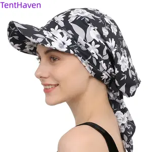 2026 new printed brim duckbill hat outdoor sunshade strap toe cap sunshade cloth hat
