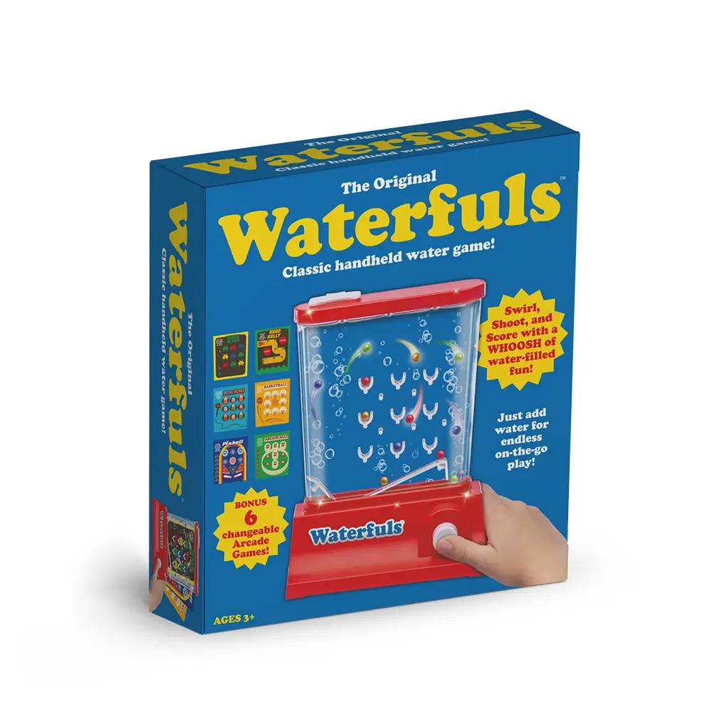 Playmonster Original Waterfuls Classic Handheld Water Games – Kids Games, Retro Travel Games, Fidget Toys for Kids, Autism Toys, 6 Interchangeable Back Panels, Screen Free Play, Portable, Ages 3+