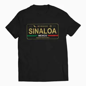 Sinaloa Mexico License Plate T-Shirt - Playera Mexicana con Placa de Carro ETF