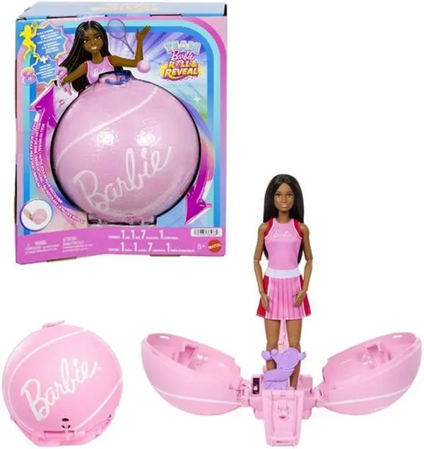 Barbie Team Barbie Roll & Reveal Tennis Player Doll and Accessories  [COLLECTIBLES] Paper Doll
