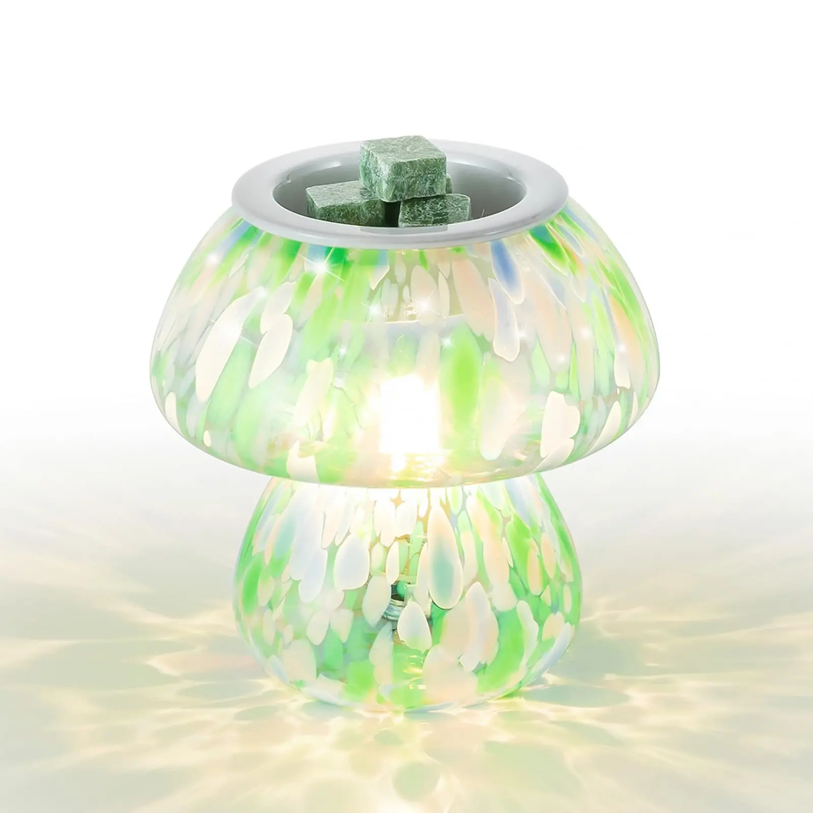 Mushroom Wax Melt Warmer, Cottage Core Aroma with Murano-Style Aesthetic, Bedroom Use Scent Burner for Dorm Housewarming Gift