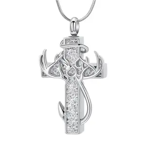 Flexible pet ashes necklace made of rustproof steel, cut-shaped urn brooch for commemoration and reminder jewelry