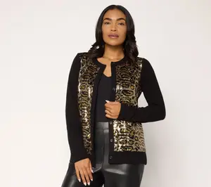 Jingle Belles by Kim Gravel Animal Chic Sequin Cardigan