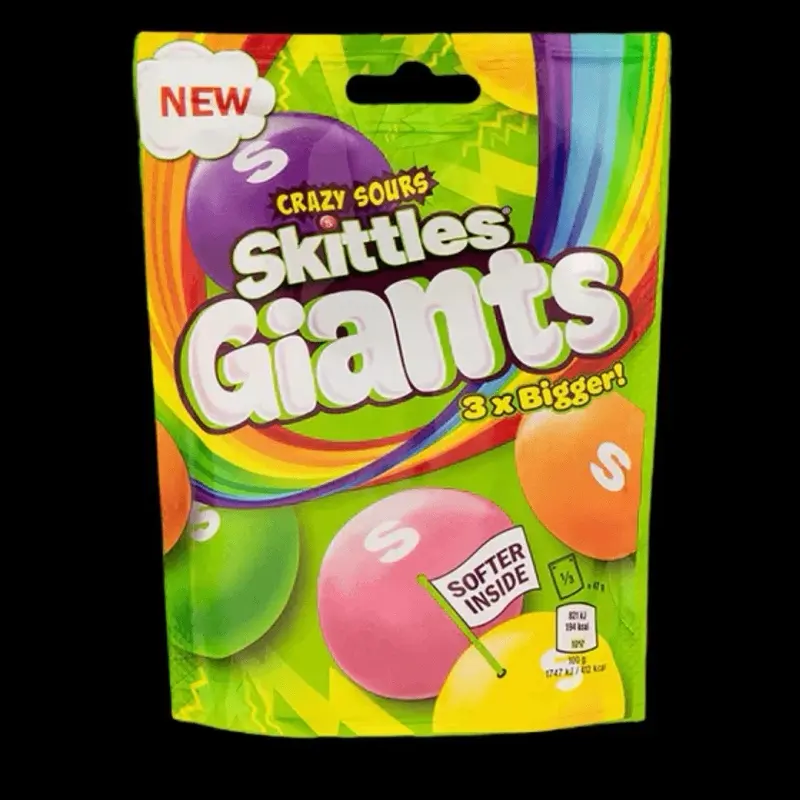 Skittles Giants Crazy sour flavor candy Skittles Giants Crazy sour flavor candy