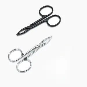 5pcs Curved Eyebrow Tweezers, Scissor-Handle Facial Hair Removal Tool for Men and Women