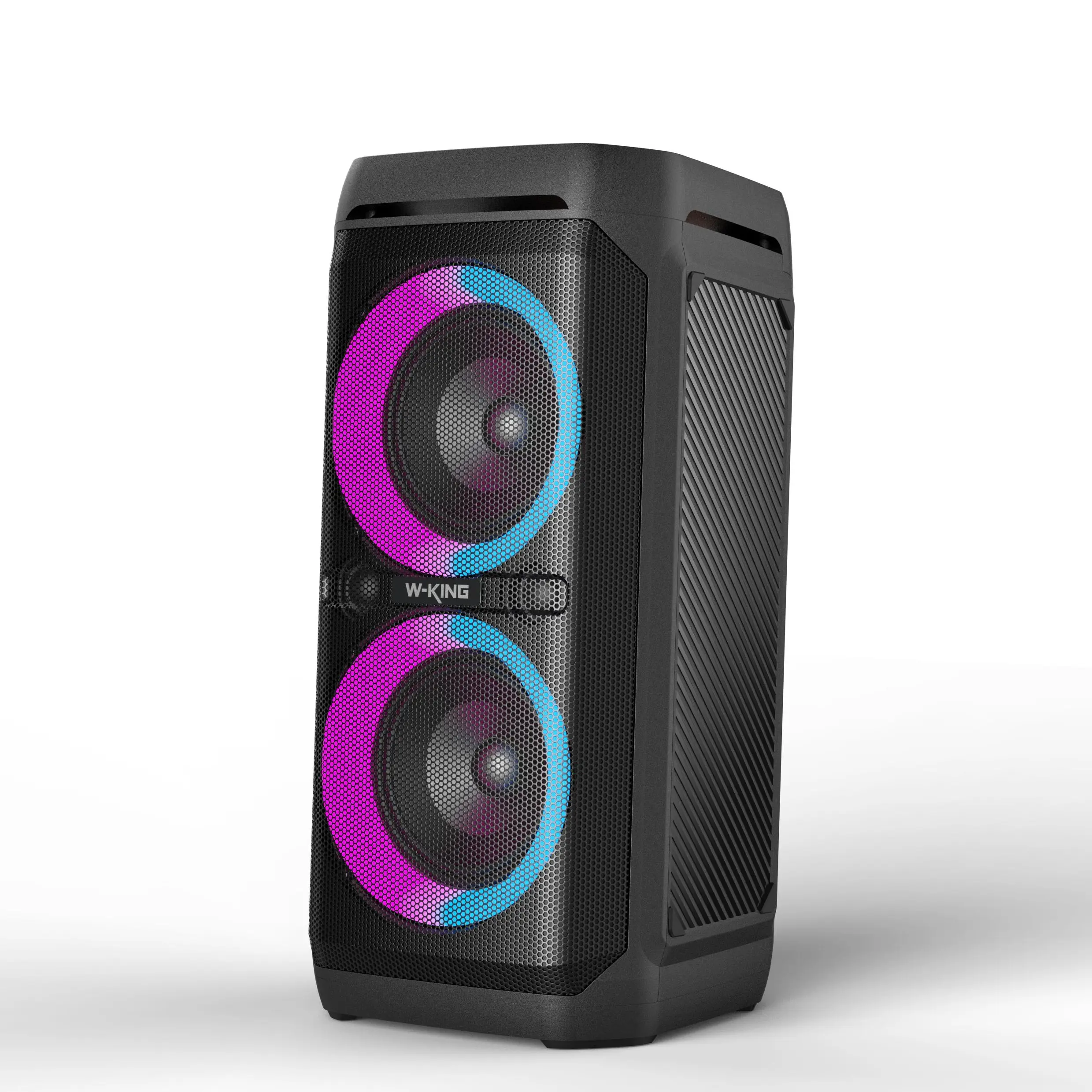 W-KING 240W Loud Output Rechargeable Party Speaker, Bluetooth Portable Waterproof Speaker with Bass Audio, Durable Music Setup, IPX6 Rating, Mic/Guitar Input, RGB LED Light for Music Lovers